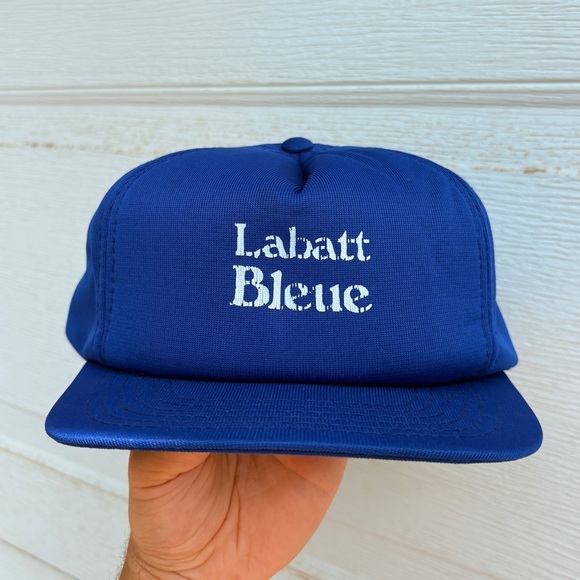 Vintage LABATT BLEU blue trucker hat snapback beer biere - Picture 1 of 6